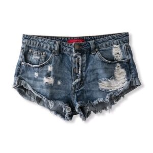 Signature8 Distressed Denim Women Shorts Size Small